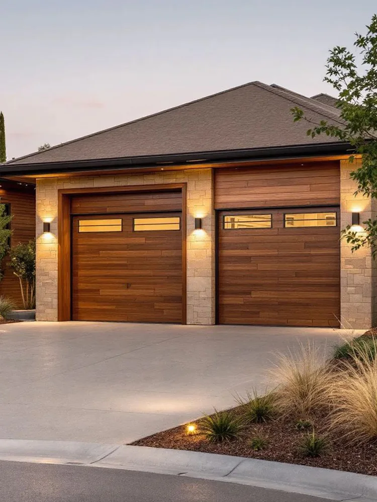 

Electric Garage Door With Motor Entrance Entry Front Bi-Folding Doors Aluminum Alloy Profile Double Glazed Custom Home Decor