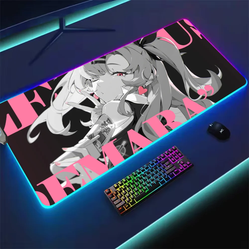 Zenless Zone Zero ZZZ Lycaon Ellen S Mouse Pad RGB LED Light Non-Slip Rubber Base Waterproof Office PC Home Best Price Desk-Mat