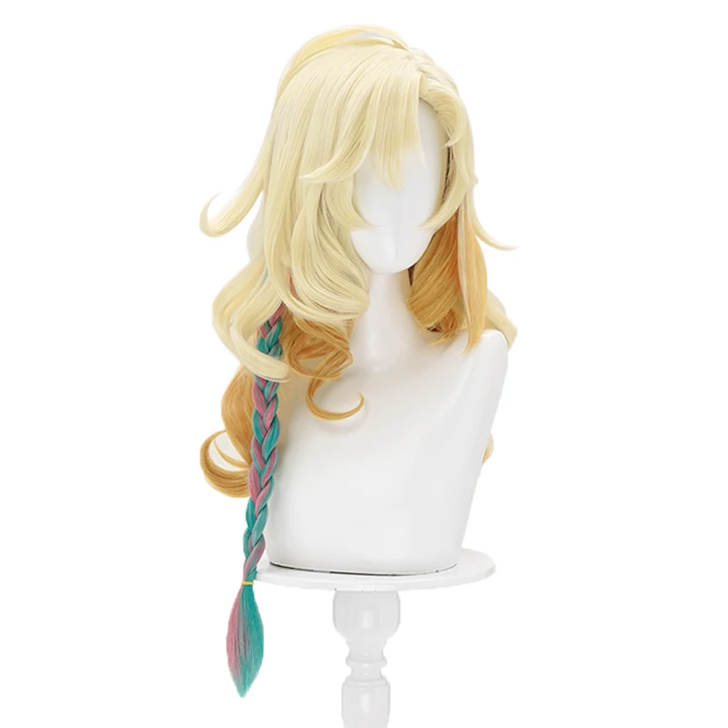 جديد Mooyiyi cos Genshin Impact Xilonen شعر مستعار تأثيري هالوين عيد الميلاد لعب الأدوار حفلة معرض كوميدي شعر مستعار قبعة مجانية