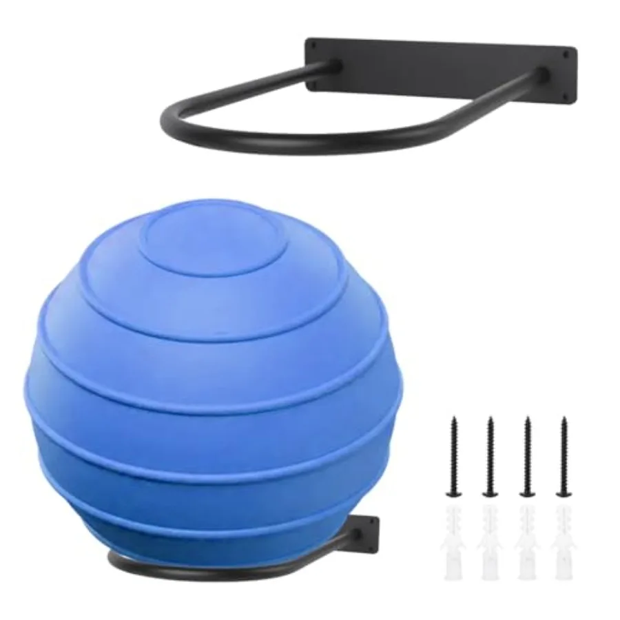 

Stability Ball Holder Wall Mount - Heavy Duty Exercise and Yoga Ball Storage Rack for Home Yoga Studios and Commercial Gyms - S