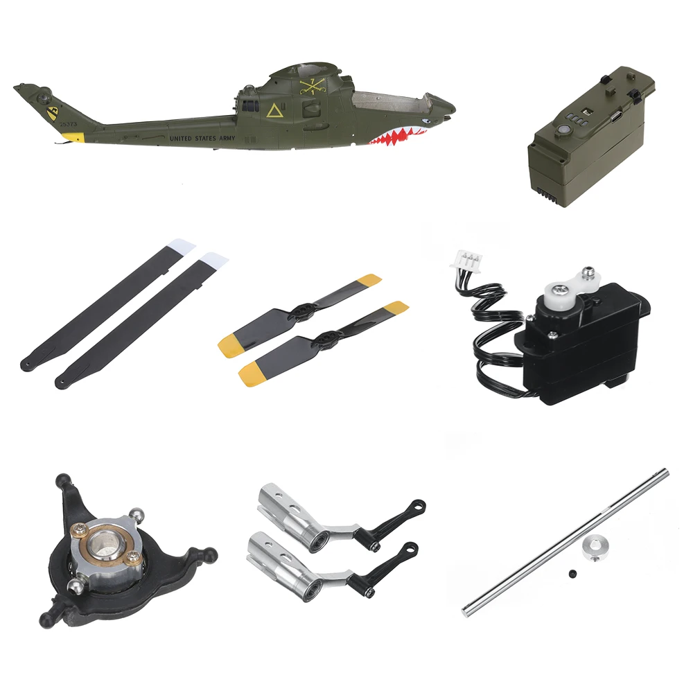 YuXiang F112S AH-1 Cobra RC Helicopter Parts Main Blade Motor Servo Main Shaft Horizontal Axis Rotor Head Swashplate ESC Board