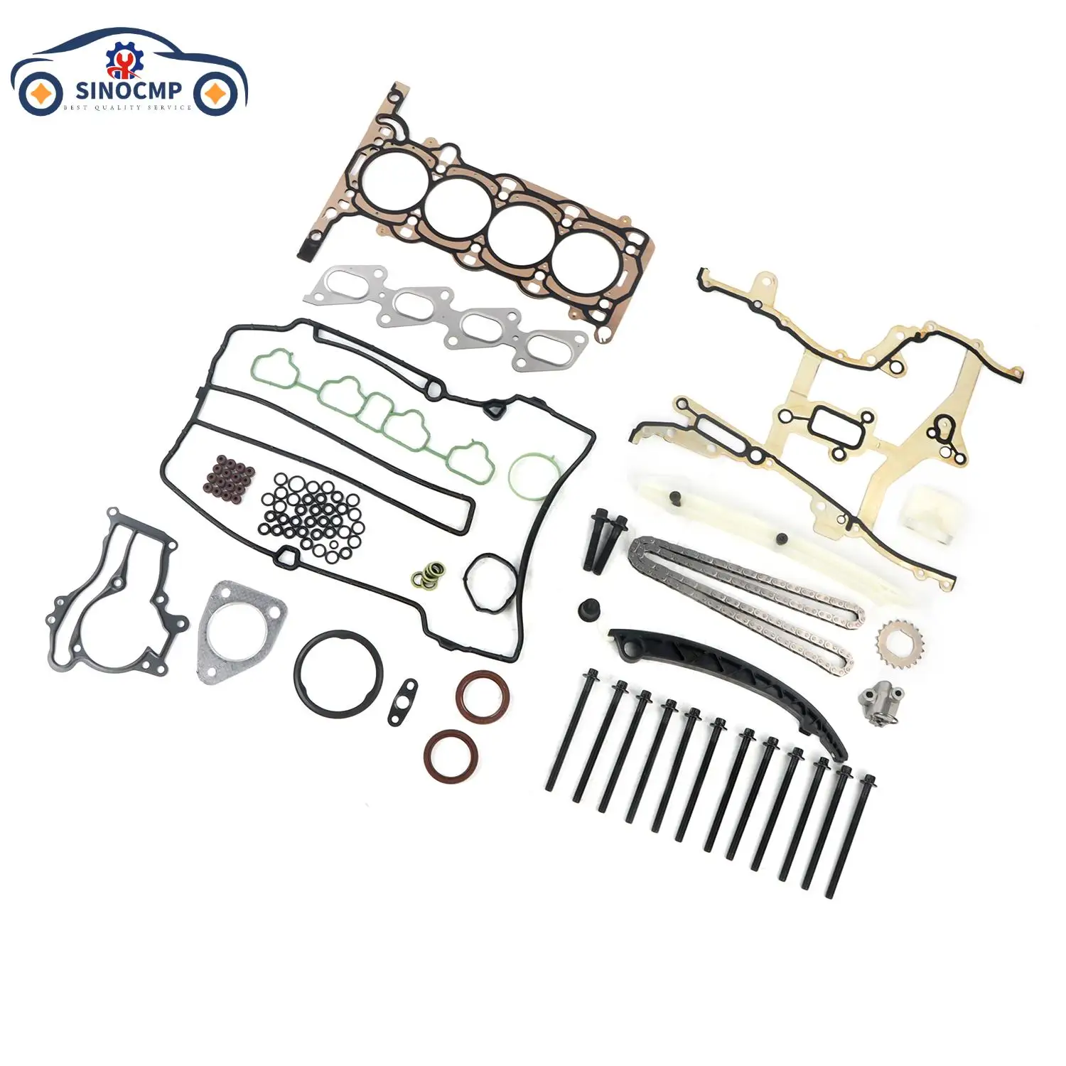 

HSCV001 HS54898 HS31411 HS26540PT-1 ES72474 For 2011-15 Chevrolet Cruze 1.4L Turbo Head Gasket Bolts Set & Timing Chain Kit