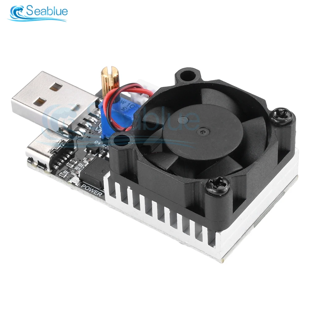 USB DC 3.7-20V Constant Current Electronic Load Adjustable Aging Discharge Module Resistance Tester 3A 25W Charger Module Board