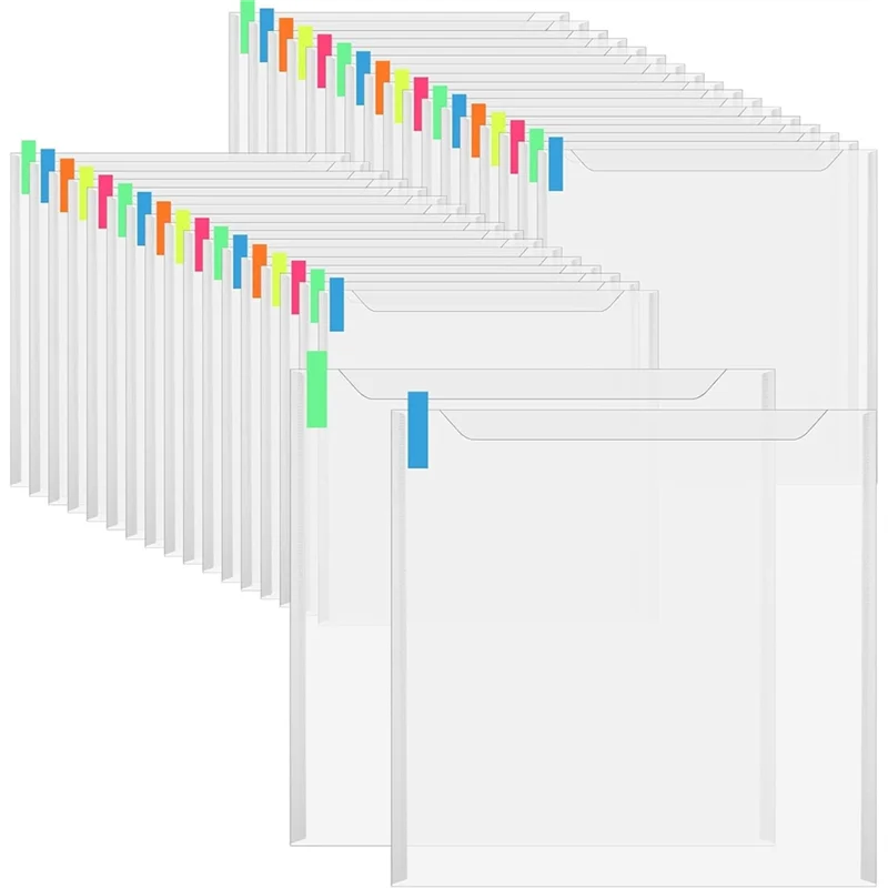 100 szt. karteczek indeksujących z klejem i 36 szt. przezroczystych organizerów do przechowywania papieru do scrapbookingu na karton