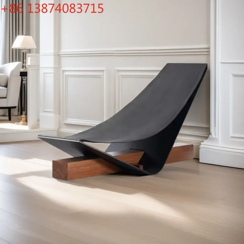 Medieval solid wood creative designer B & B hotel model room leisure chair single chair metal single sofa