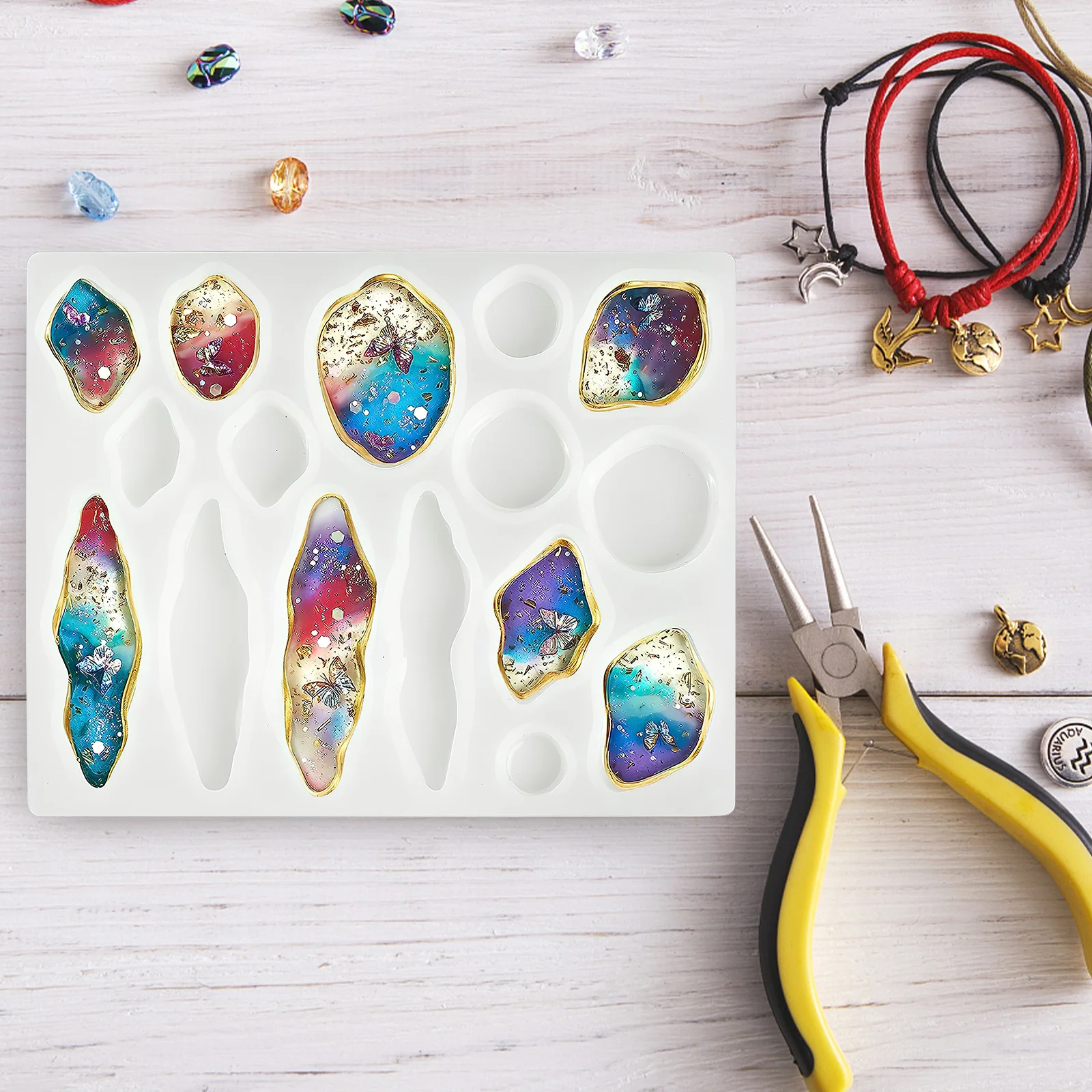 

1Set Hair Clip Charms Silicone Mold DIY Resin Hairpin Mold Reusable Hairpin Making Tool Craft Casting Molds for Epoxy Resin