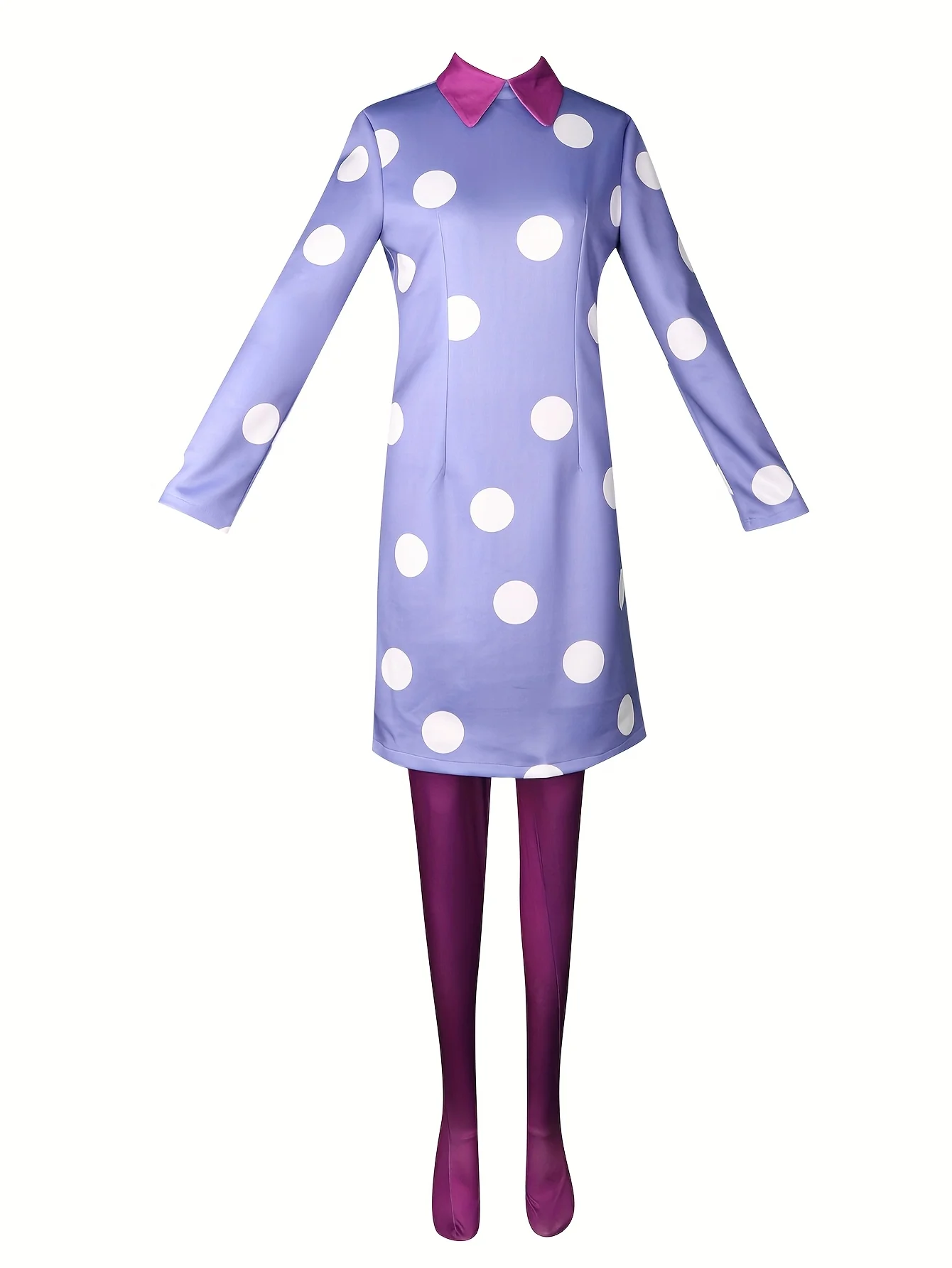 

Envy cosplay costume Purple dress Contains white polka dot elements Full set of skirts and pantyhose