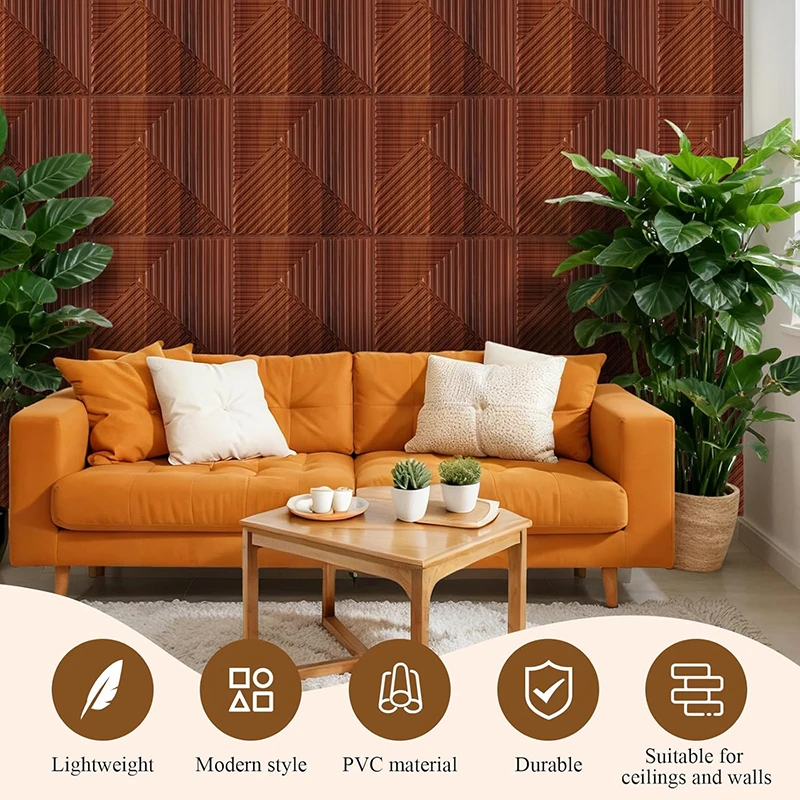 Painel de parede 3D com textura de madeira, à prova d'água, 30cm, adesivo de parede 3D, para teto, sala de estar, banheiro, cozinha, hotel, faça você mesmo.