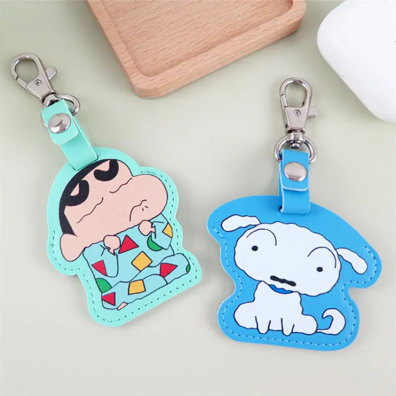 Cartoon Crayon Shin Chan Access Card Protection Cover Keychain Creative Anime Peripheral Bus Card Cover Friend Birthday Gift