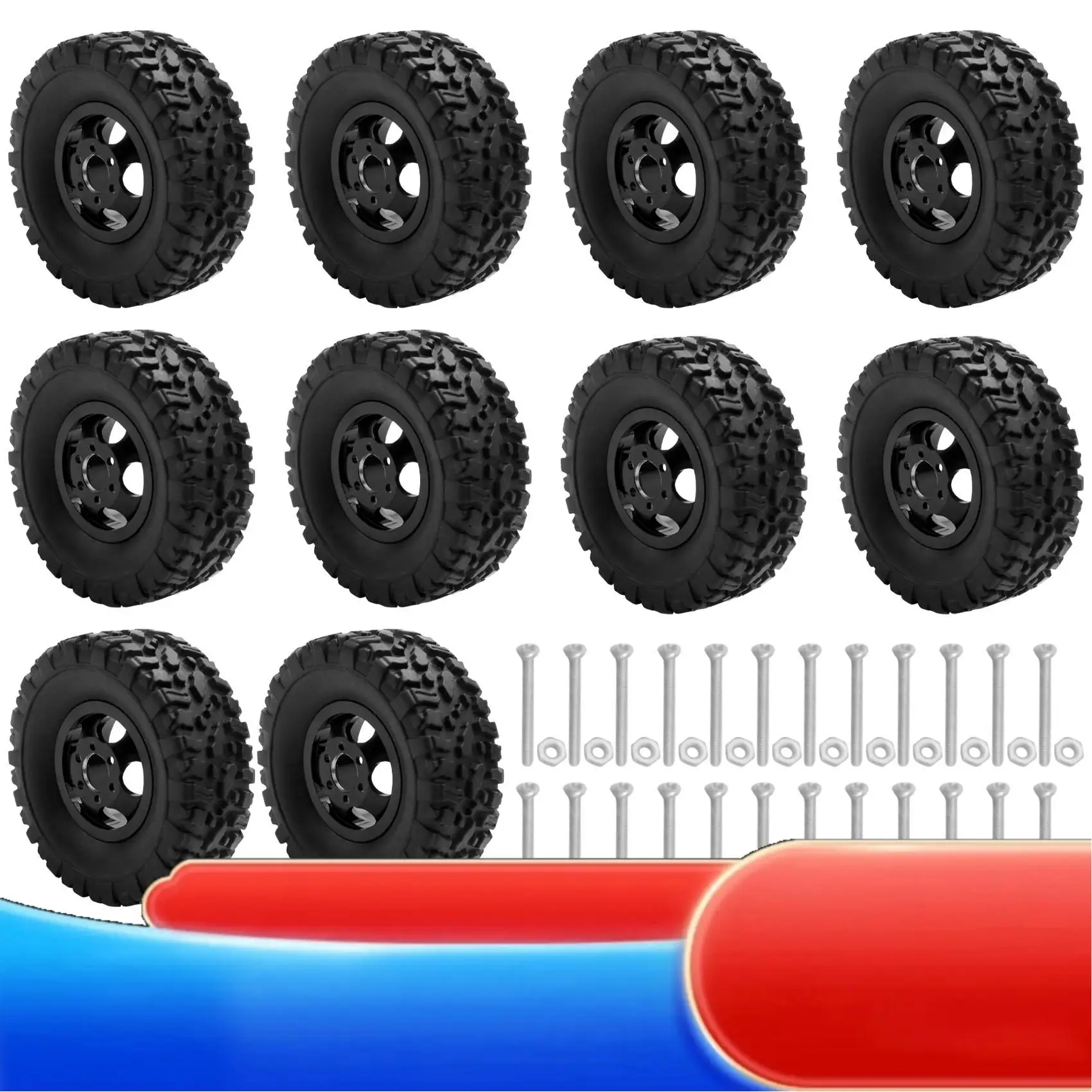 

Двойной металлический обод колеса с резиновой шиной для WPL B16 B36 Q60 Q63 Q64 6WD 6X6 RC Truck-X65A