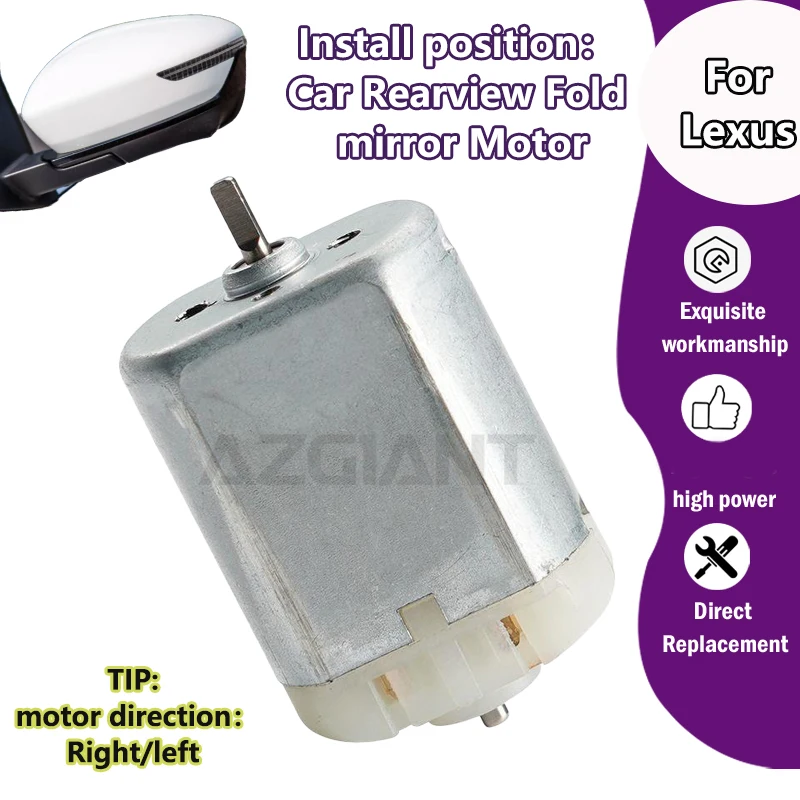 

AZGIANT BD409304/BD400Y20 Car Rearview mirror folding inner motor For Lexus GS300/GS430/GS460/GS350/GS450h carbon brush 12V tool