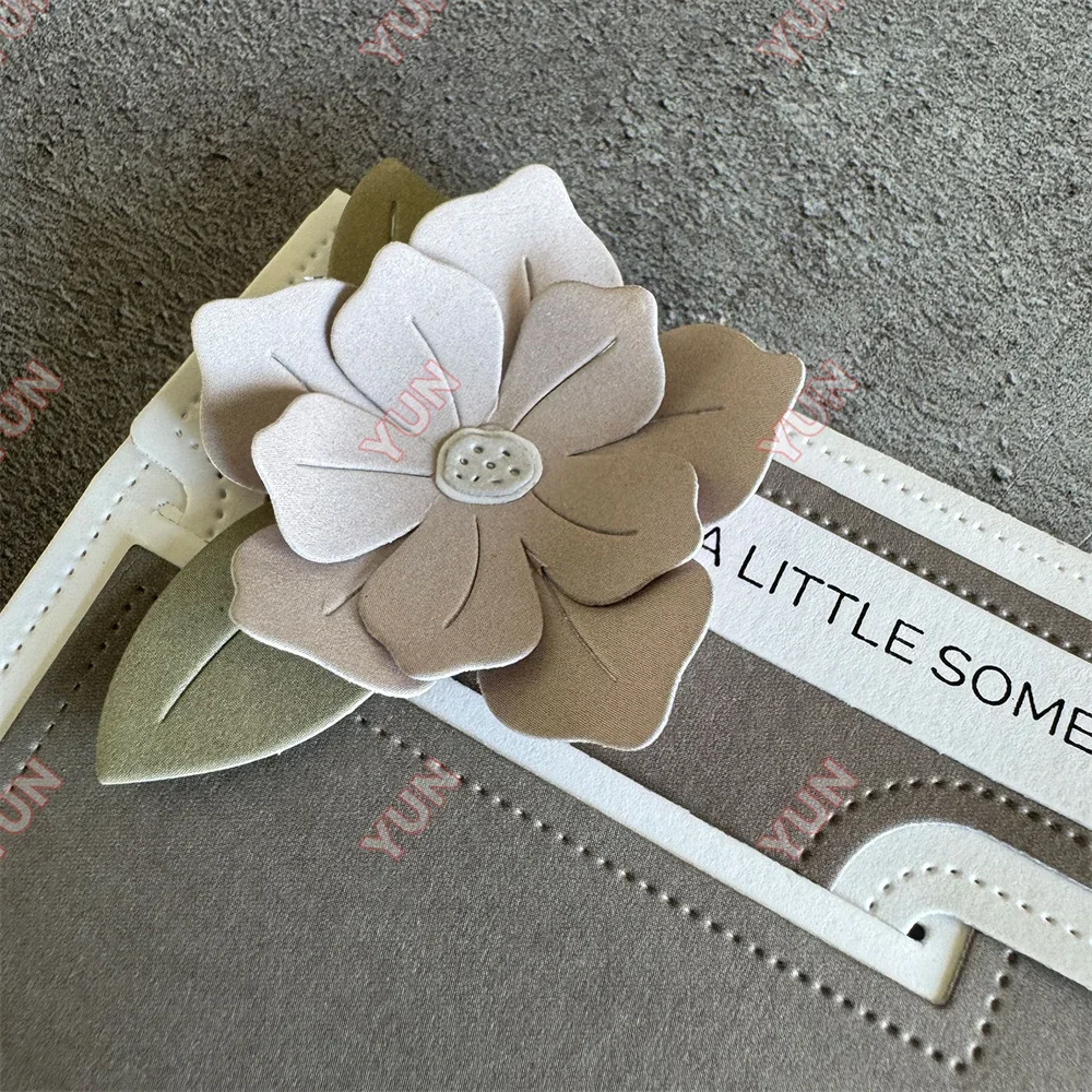 Diary Bricks Stencils Flowers Envelope Gatefold Fishtail Leaves Metal Cutting Dies Handmade Emboss DIY Happy Birthday Card Mold