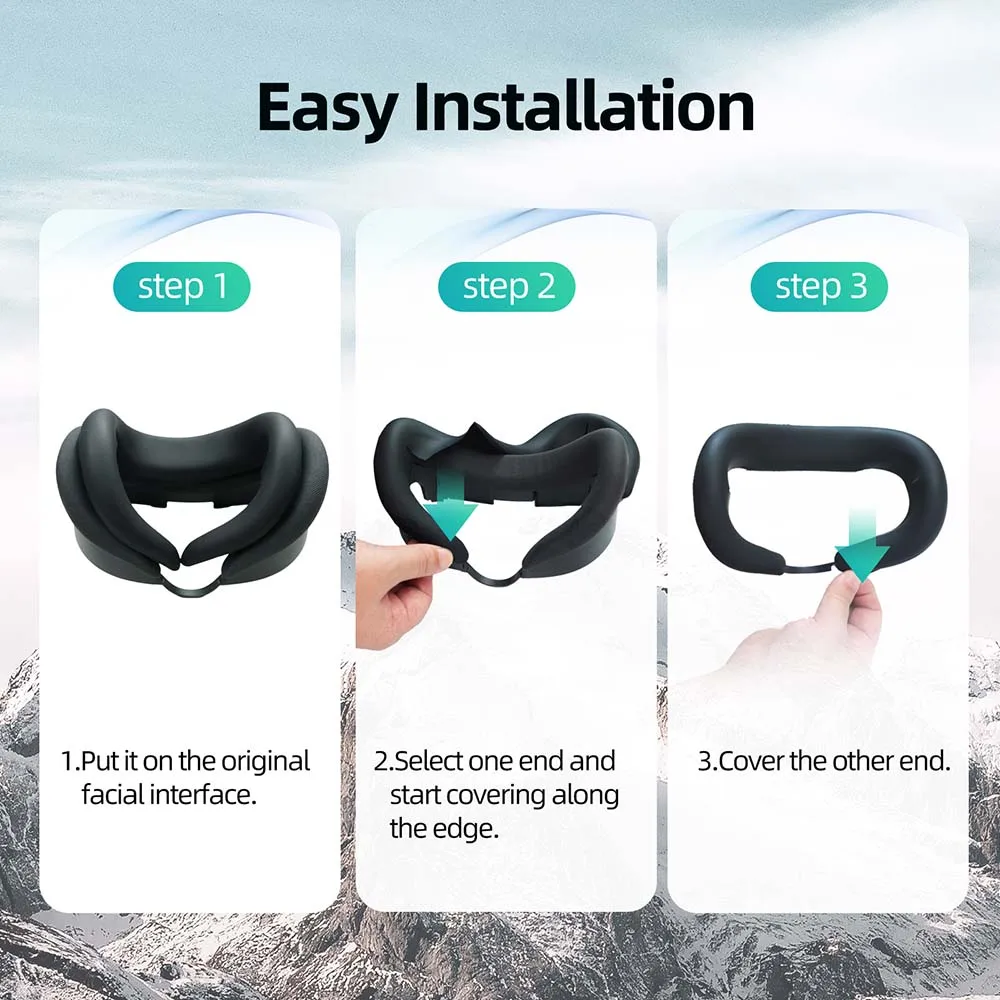 Siliconen VR-gezichtsmasker voor Meta Quest 3-gezichtsinterface Transpiratiemasker Gezichtskussen Beschermend masker Gezichtsbedekking VR-accessoires