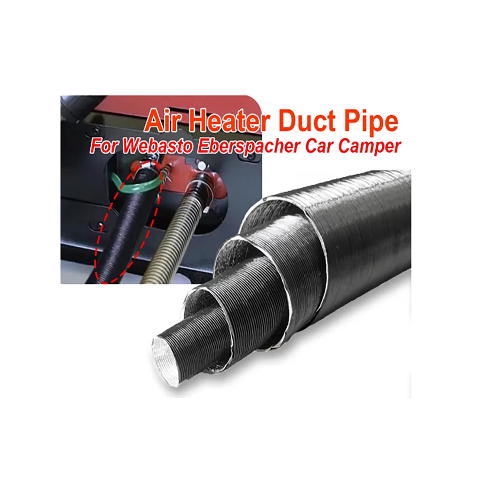 25/42/60/75/90mm Inner Diameter Stretched length 60cm 200cm Air Diesel Heater Duct Pipe Tube Hose For Car Camper Truck Caravan