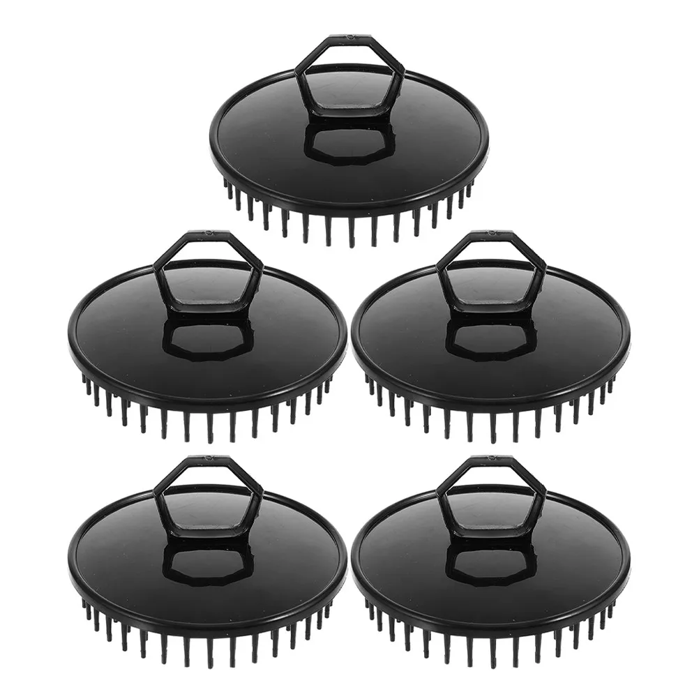 5Pcs Portable Shampoo Scalp Massager Brush Plastic Exfoliating Soft Bristles Anti-Static Small Hair Scalp Brush Travel Shower