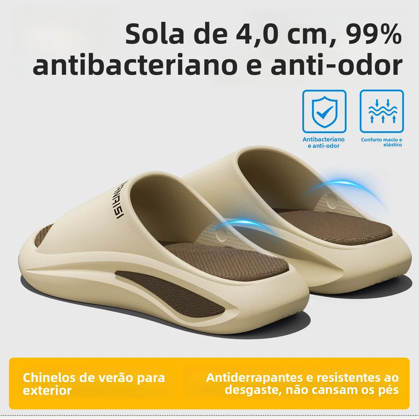 Chinelos Esportivos Masculinos Lidan Antiderrapantes Respiráveis em EVA para Uso Externo no Verão, Resistentes e Confortáveis...
