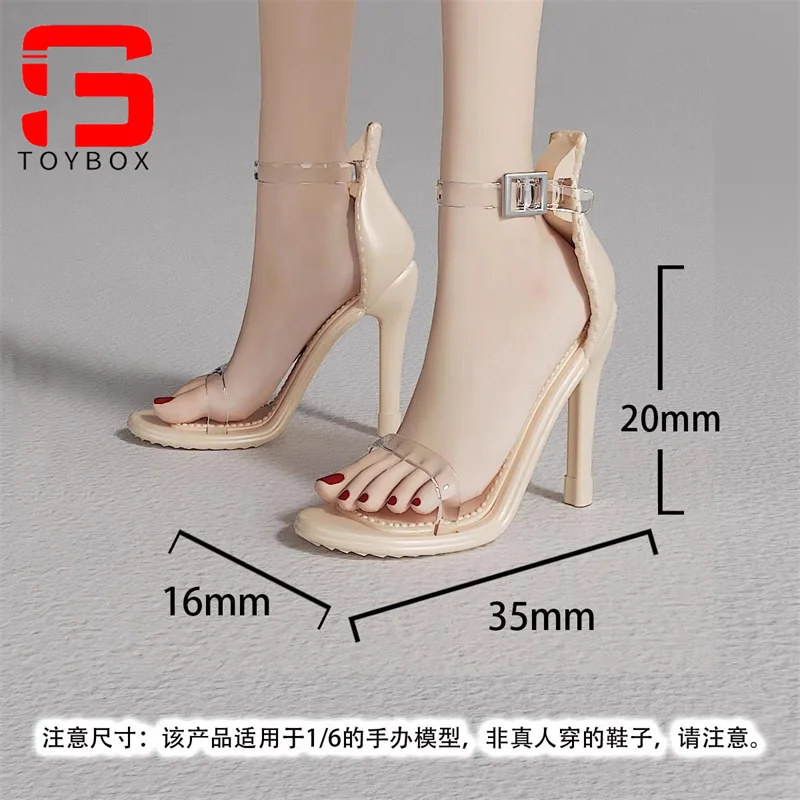 Buty na cienkim obcasie w skali 1/6 z pojedynczym paskiem Model pasuje do 12-calowej figurki żołnierza Body Dolls