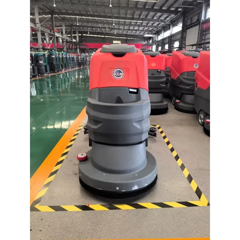 Commercial Electric New Walk-Behind High Pressure Floor Scrubber Machine Auto Floor Cleaner Large Tank Strong Suction 24V