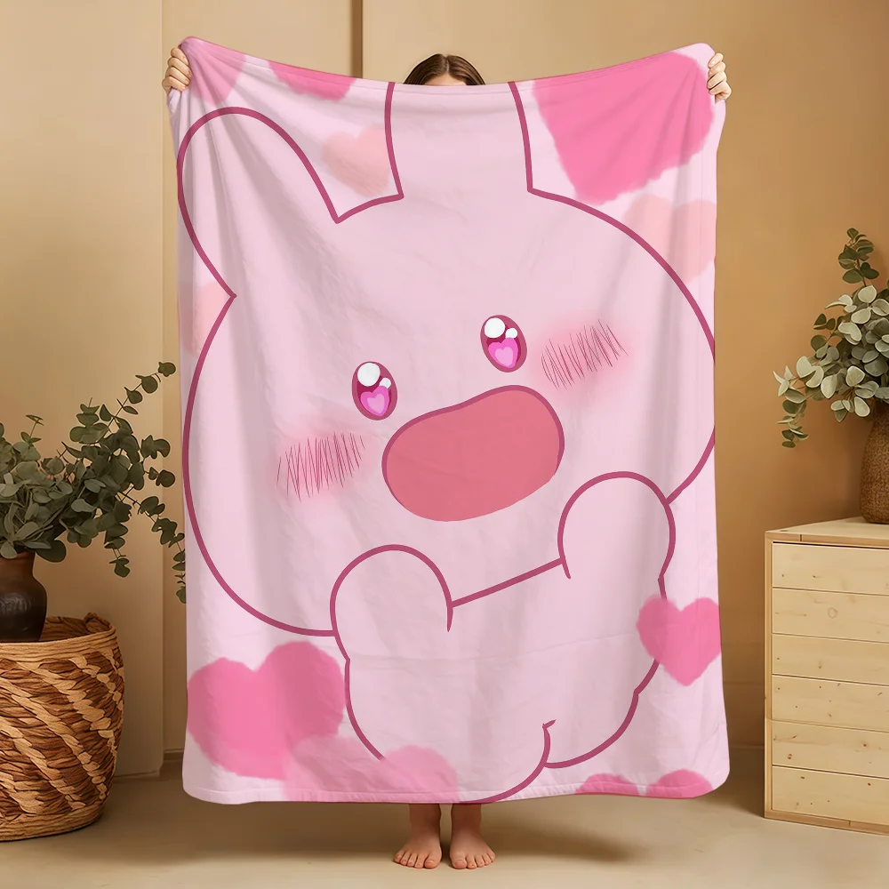 A-Asamimichaans Cartoon Asleep Cute Blanket Printed Flannel Soft Warm Cozy Season Nap Bed Sofa Travel Camping Gift Adults Kids