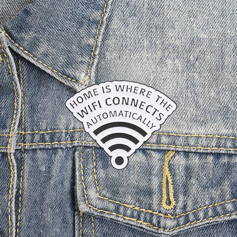 Funny WiFi Signal Quote Enamel Badges Set Internet Meme Humor Pin Alloy Brooches Lapel Backpack Jewelry Gifts For Friends