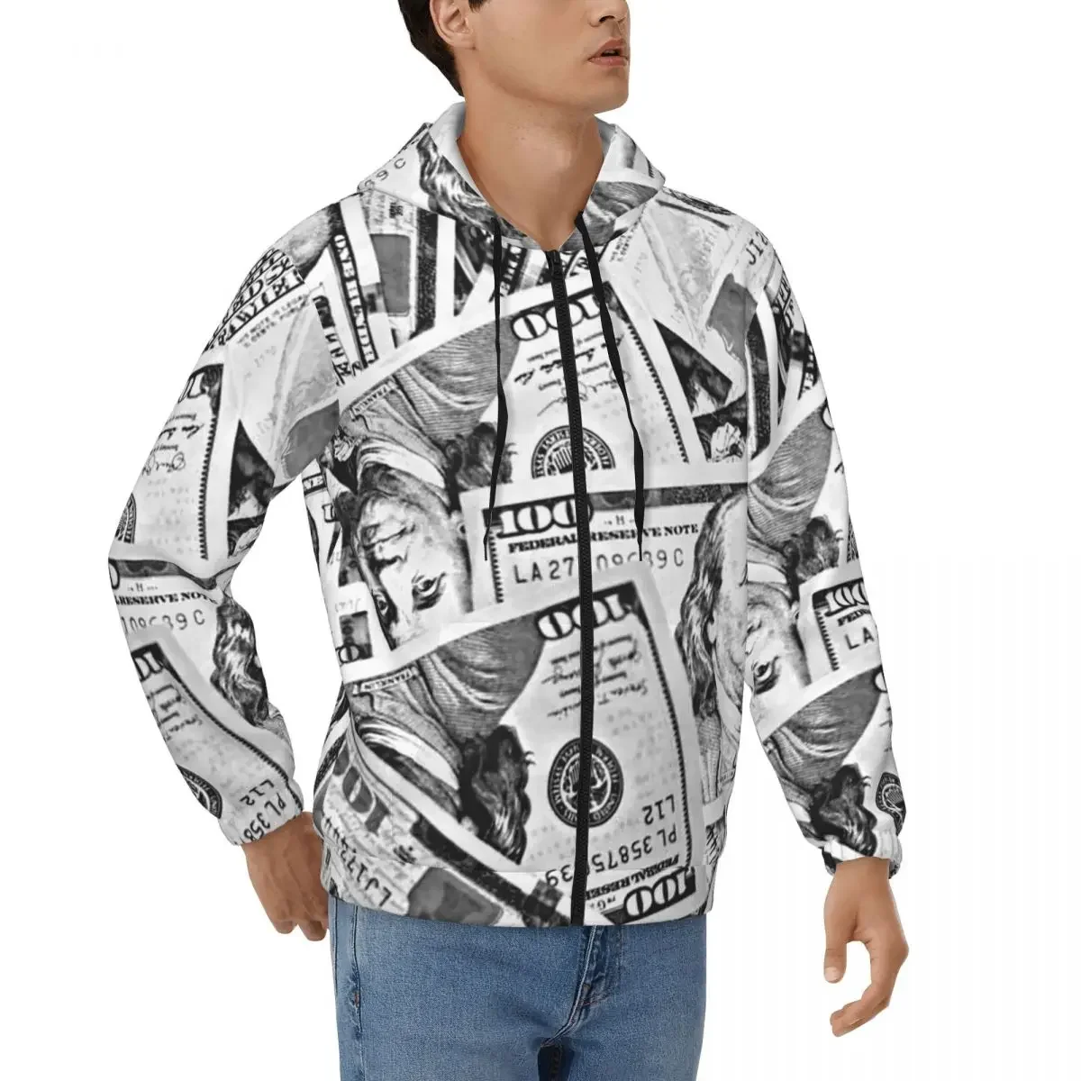 

Rich Money, новинка, толстовки на молнии с долларами, пуловер в стиле Харадзюку, осень-зима, мужские и женские толстовки, топы с длинными рукавами