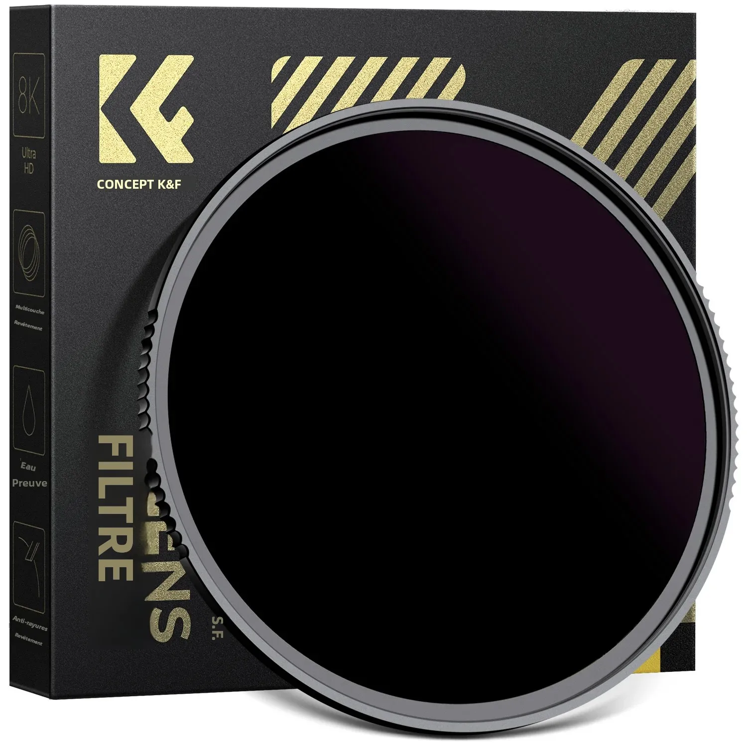 Filtre solaire ND K&F CONCEPT ND100000 16,6 stops pour objectifs d'appareils photo reflex numériques Nikon Canon Leica Sony 49mm 62mm 67mm 72mm 82mm 95mm