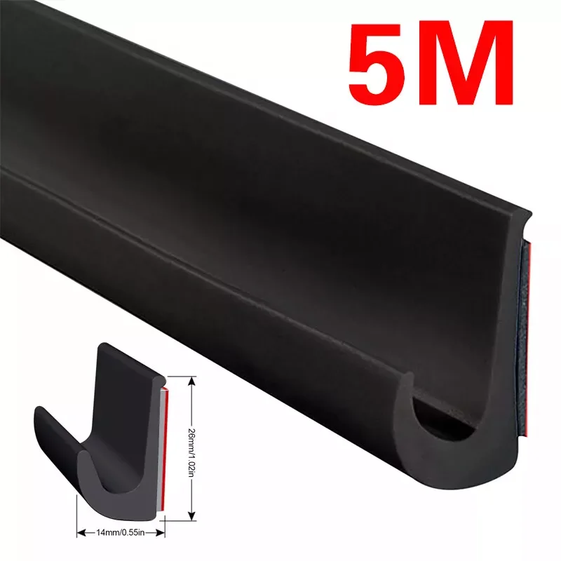 

5M Anti-Aging Rubber Water Guide Strip RV Caravan Drip Rail Waterproof Gutter Sealing Strip Weatherproof Camper Van Accessories