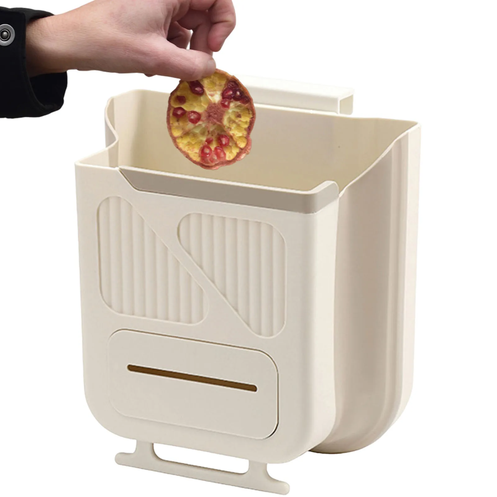 7L Foldable Hanging Garbage Bin Space-Saving Compact Travel Trash Can for Countertop Under Sink Bathroom Cabinet and RV