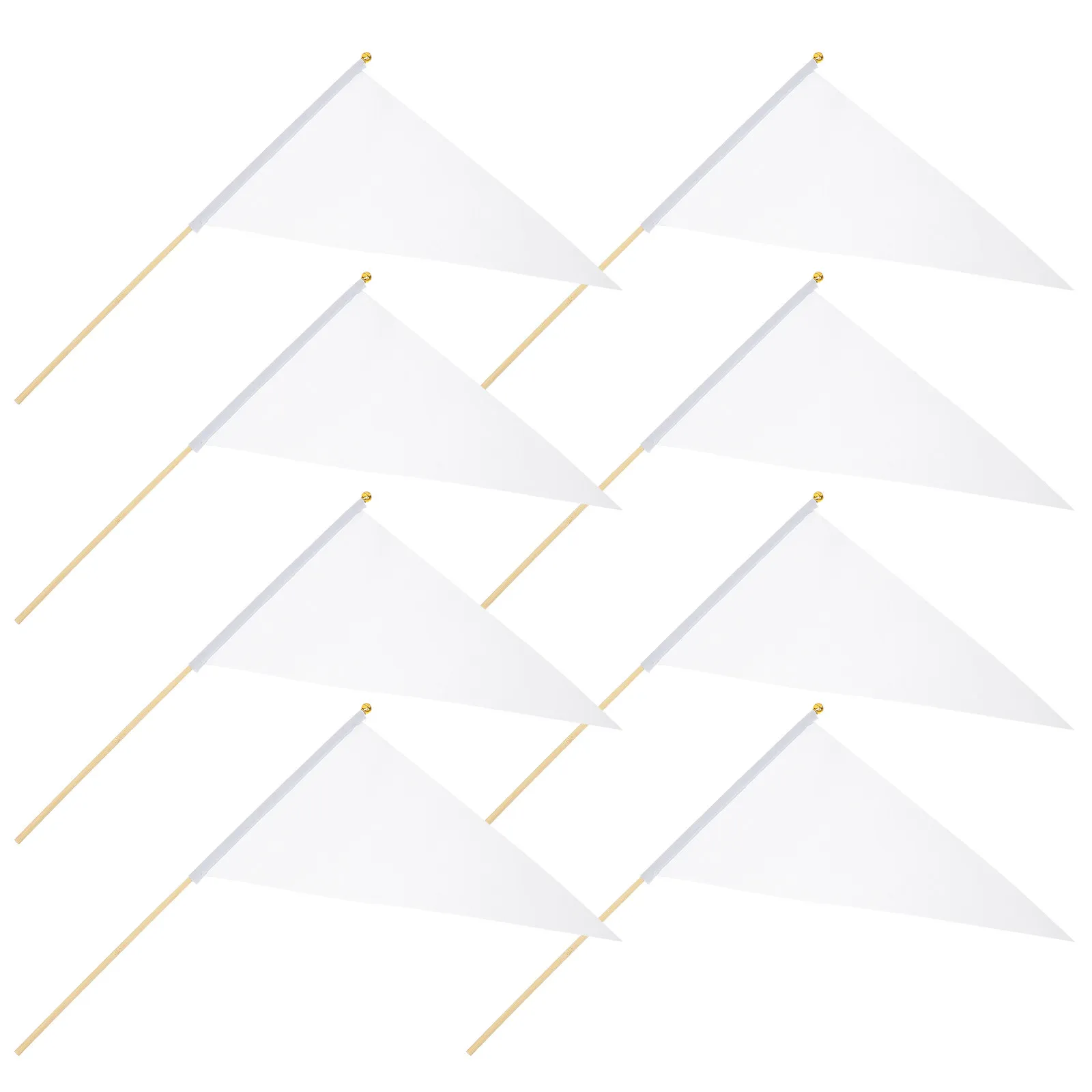 8Pcs Bamboo Polyester Garden Marking Flags with Sturdy Poles for Lawn Sprinkler Irrigation System Identification Yard