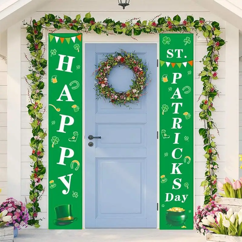 Happy St. Patrick'S Day Porch Sign Irish Shamrock Porch Signs Hanging Ornament Irish Luck Day Saint Patrick's Day Sign Hanging