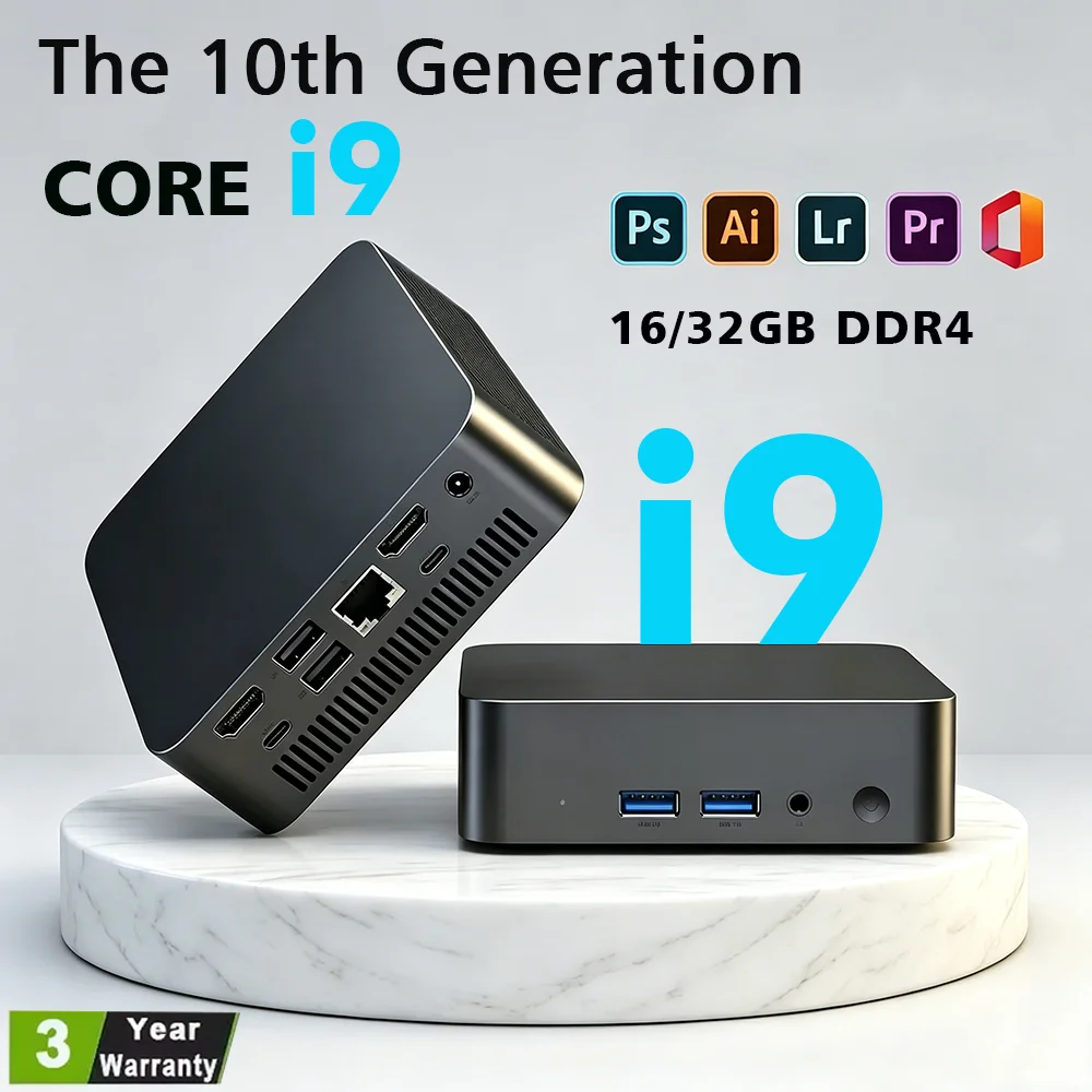 NEW Core i9-10980HK Portable Mini PC Computer Windows 11 16GB/32GB DDR4 1/2TB SSD Gaming Computer WiFi 6 office Mini Desktop