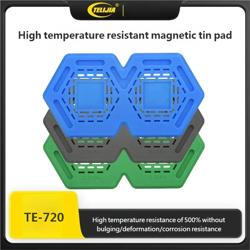 

TE-720 0.3/0.4/0.7/0.8 мм Магнитная силиконовая подложка для пайки с защитой от перегрева, универсальная, для ремонта BGA, для нанесения припоя на IC-чипы