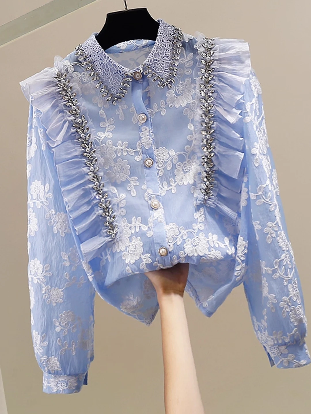 

Faionable Heavy Embellied Diamond Beaded irt Design Women's Svel Vest Trendy Original Design Loose Fit Collar