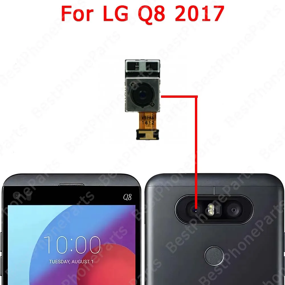 Selfie Front Rear Camera Module For LG Q6 Q7 Q8 Q9 Q60 Q70 Backside Back View Big Facing Camera Replacement Flex Cable