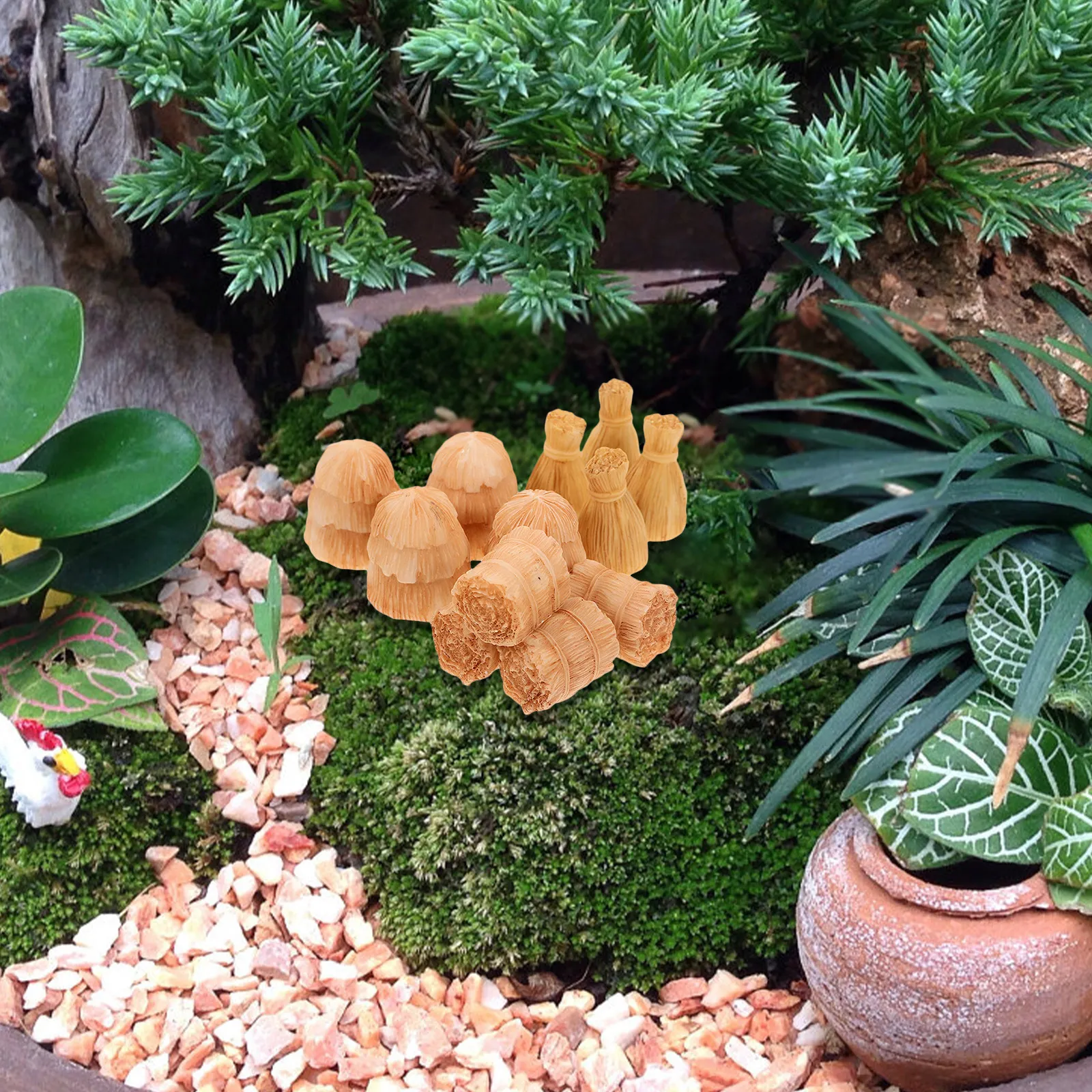 

Набор из 12 декоративных мини-рулонов искусственной соломы в деревенском стиле для осеннего декора, украшения стола, сада, офиса