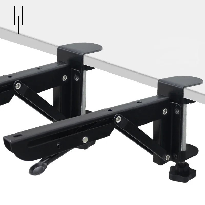 2Pcs Desktop Extension Brackets- Metal Triangle Table Bench Folding Shelf Bracket ，8 Inch Wall Mounted Folding Shelf