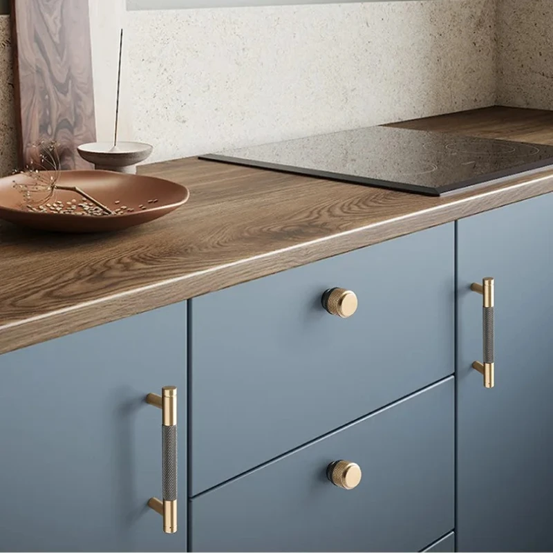مقبض باب الخزانة من سبائك الألومنيوم الذهبي، مقبض بفتحة واحدة لدرج المطبخ وخزائن النبيذ، مقبض الأثاث الحديث