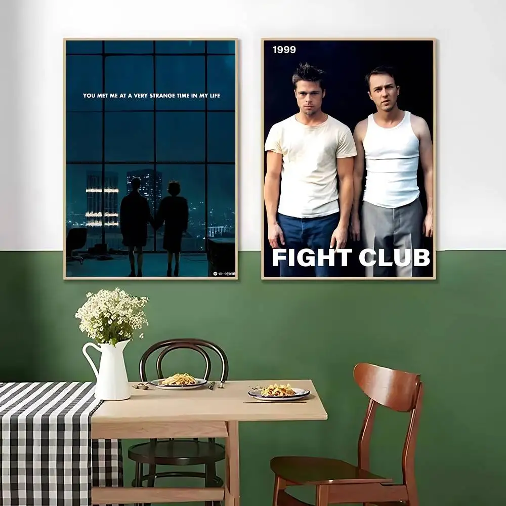 Fight Club Posters Kraft Paper Vintage Poster Wall Art Painting Study Aesthetic Art Wall Stickers