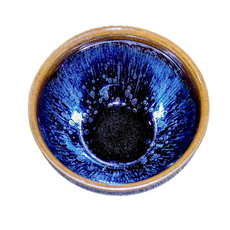 Starry Sky Blue Oil Drop Built Teacup Single Teacup Ceramic Kiln Master Cup Multicolor Luxury Teacup Luxury Tea Maker Single Cup