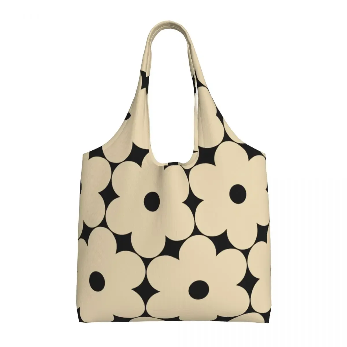 

Custom Cute Printed Flower Power Wallpaper Tote Shopping Bag Reusable Canvas Shopper Shoulder Photograph Handbags