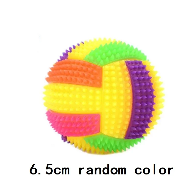 Pet Dog Toy Elastic Ball Glows Football Glitters Make Sounds The Pinching Is Called A Massage Ball Whistled Spiky Ball Dog Toys view 3