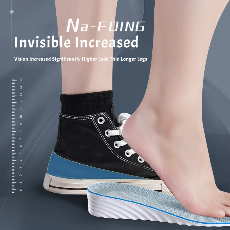 1.5-3.5cm Invisible Height Increase Insoles EVA Memory Foam Shoes Insole Breathable Comfortable Sole Pad for Men Women Feet Care