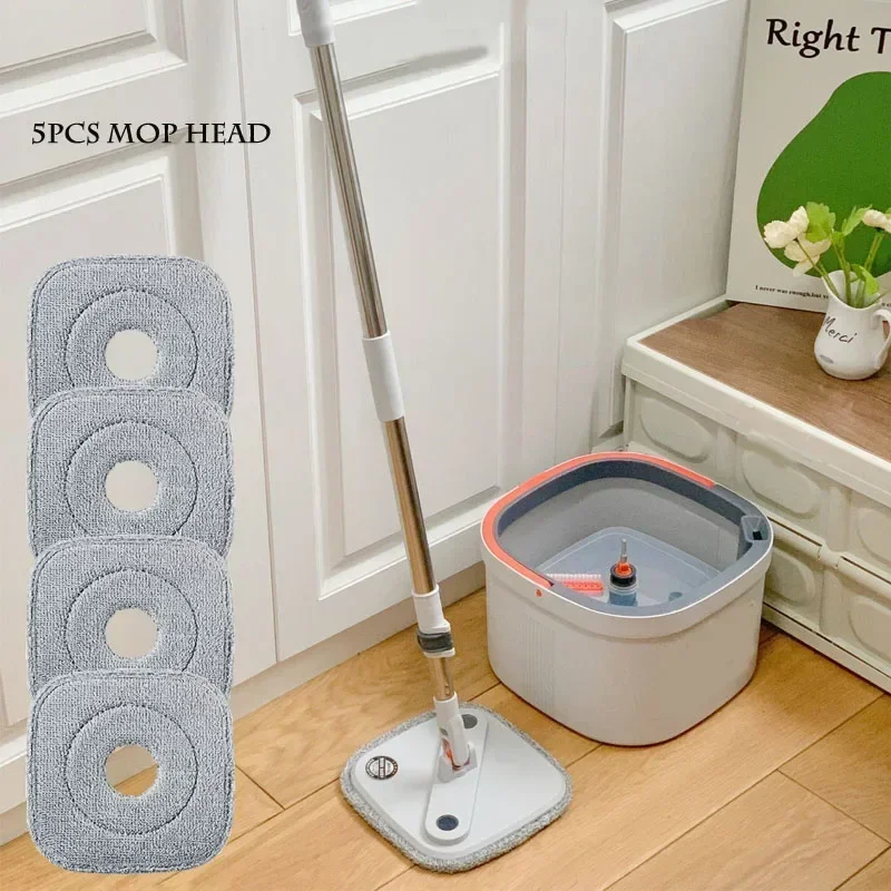 Mop Water Separation Square Mop With Bucket 3PCS Mop Heads 360 Ceaning Microfiber Lazy Floor Floating Household Cleaning mop