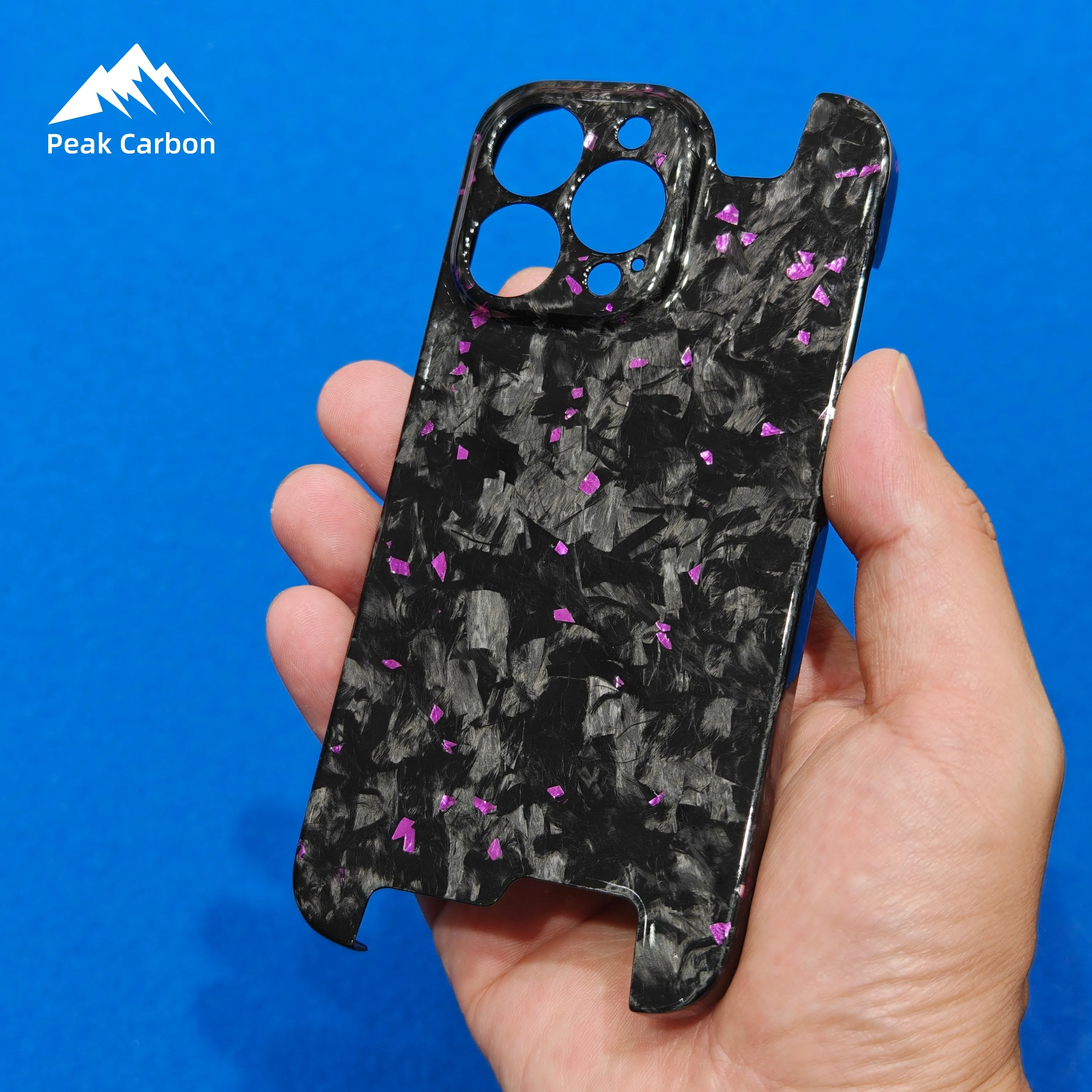 

Фиолетовый полностью кованый глянцевый чехол из углеродного волокна для iPhone 16, 15, 14, 13 Pro Max, ультратонкий, легкий, жесткий, деловой чехол для телефона