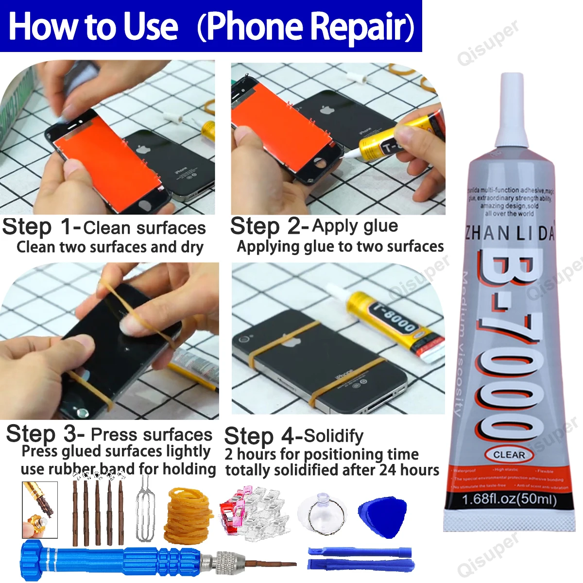 Waterproof Glue Phone Screen Repair Epoxy Resin Textile Fabric Clothes Jewelry Rhinestone Contact Adhesive T8000 15ml 50ml 110ml