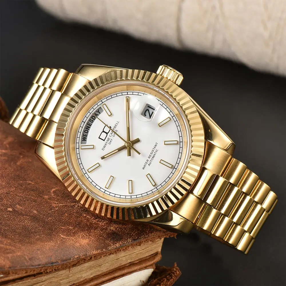 Automatic Watch Dwayne Campbell New Luxury Men Date Wrist Watch Sapphire Glass 8215 Movement Luminous Automatic Mechanical Watch