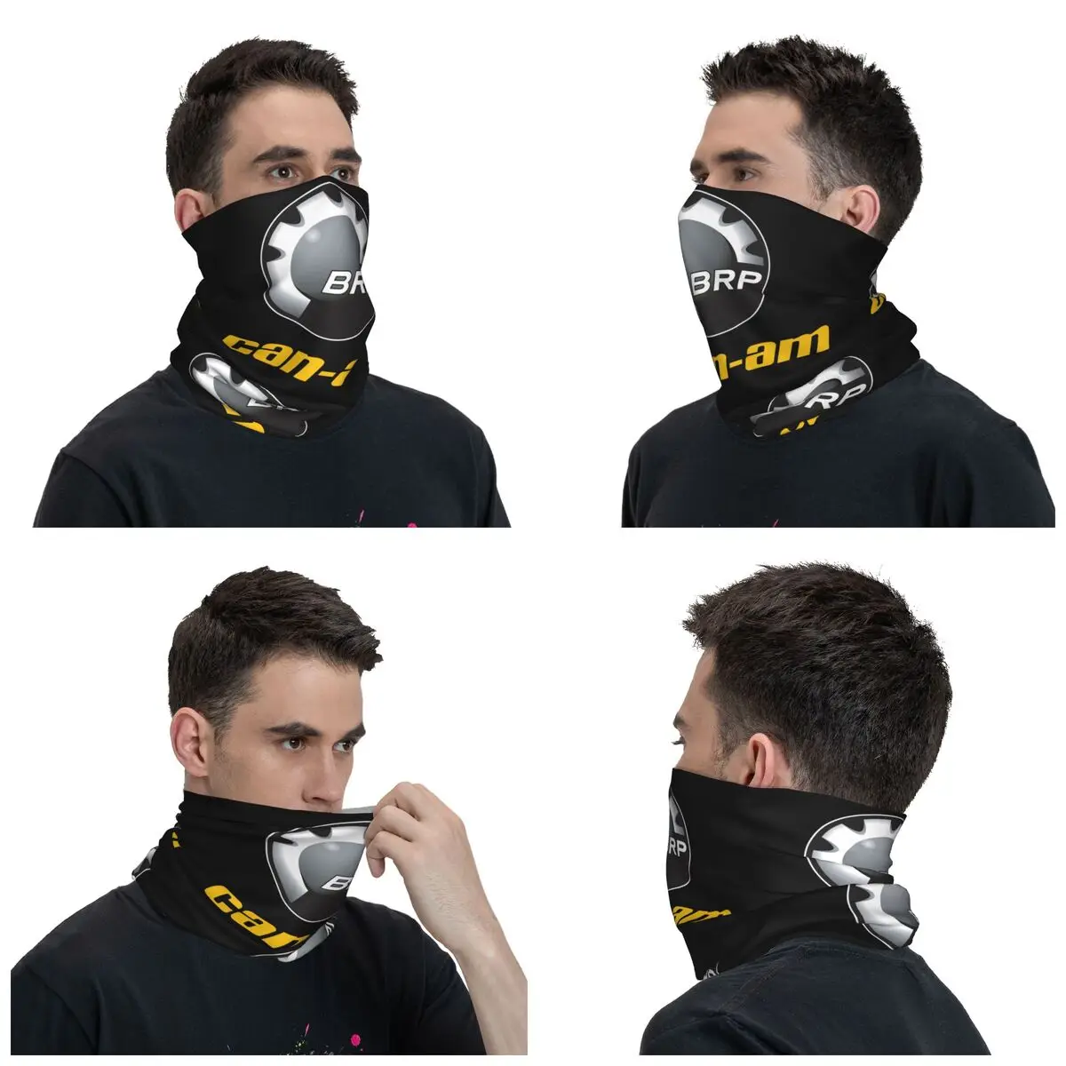 Custom BRP ATV Unisex Can Am Logo Bandana Neck Gaiter Windproof Face Scarf Cover Women Men Headband Tube Balaclava