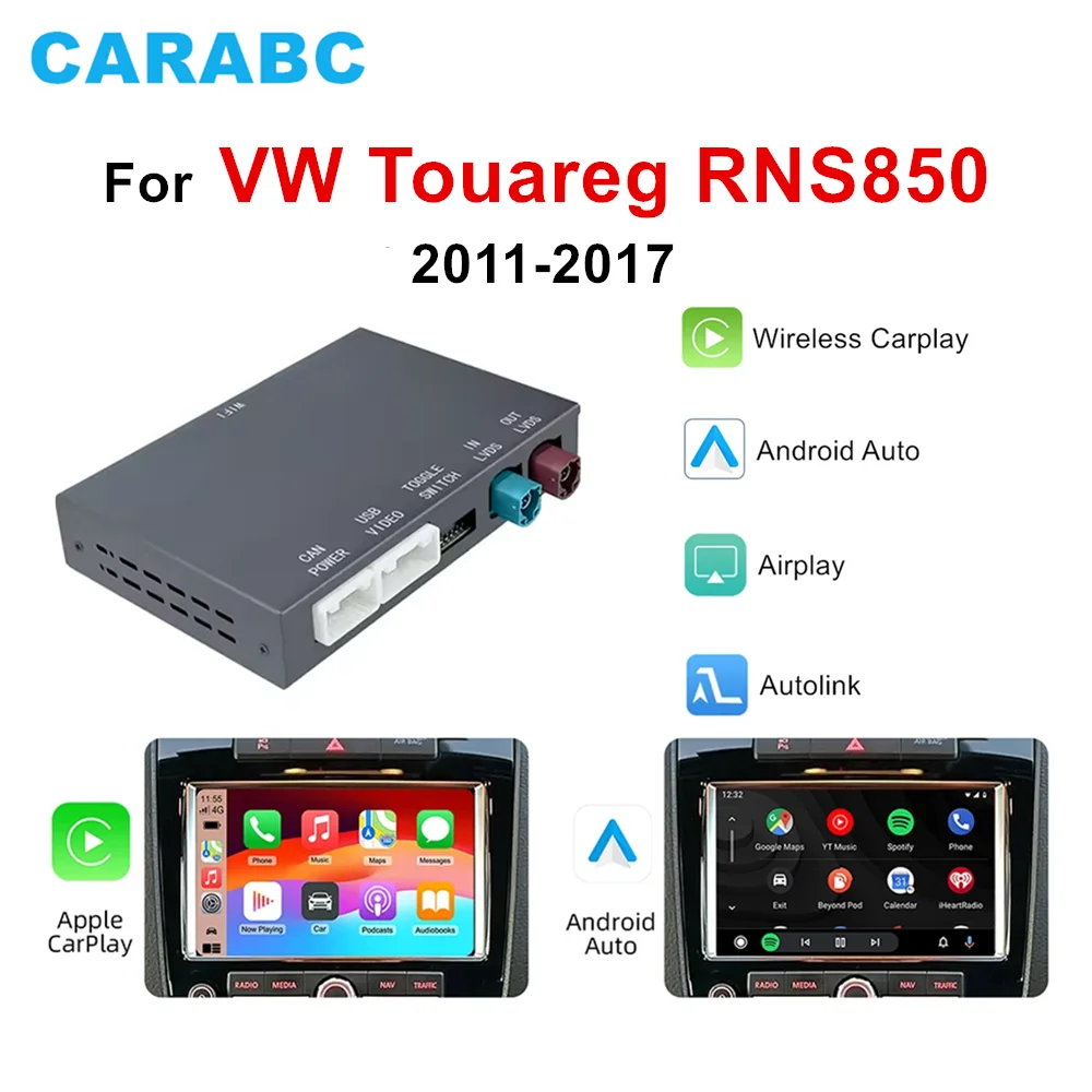 CARABC Wireless CarPlay Android Auto Airplay For VW Volkswagen Touareg RNS850 2011-2017 8 Inch Screen GPS Navigation