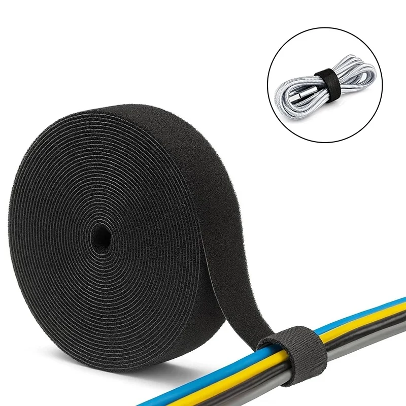 Ruban de fixation 1-5M/Rouleau pour l'organisation et la gestion des câbles, réutilisable, enrouleur de fils, attache de protection pour écouteurs et souris