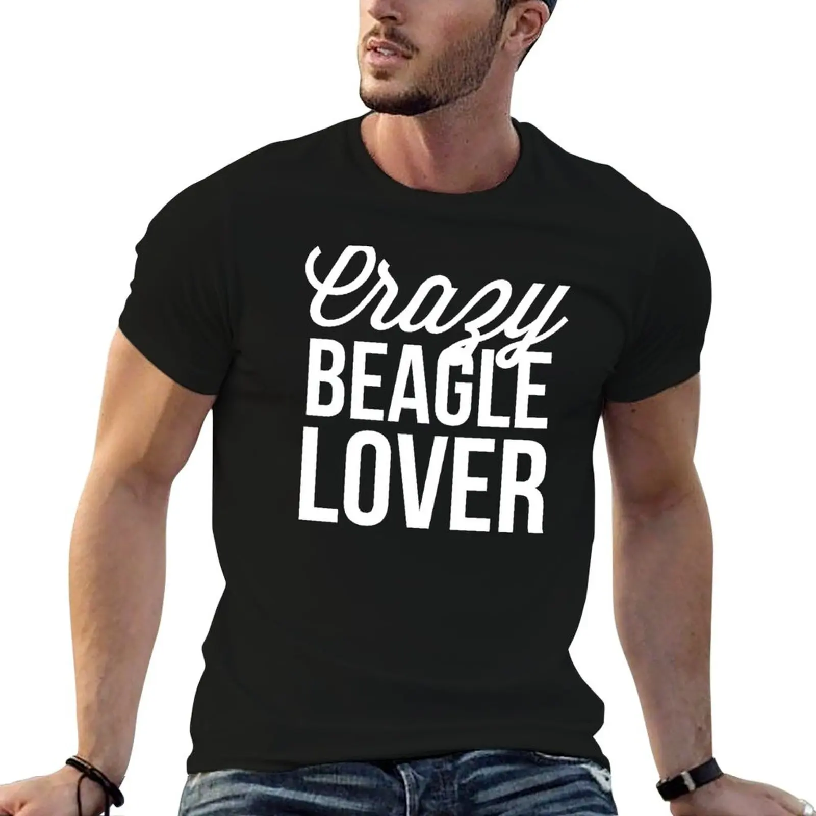 Crazy Beagle Lover T-Shirt Vintage Style Printed Top
